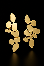 Gold sallantılı geometrik küpe