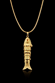Oynayan Balık uçlu Gold Kolye